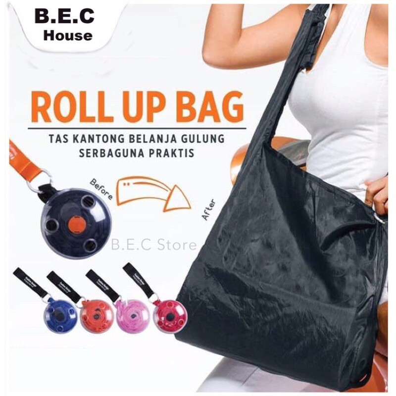 Tas Kantong Belanja Gulung Serbaguna Praktis Roll Up Bag