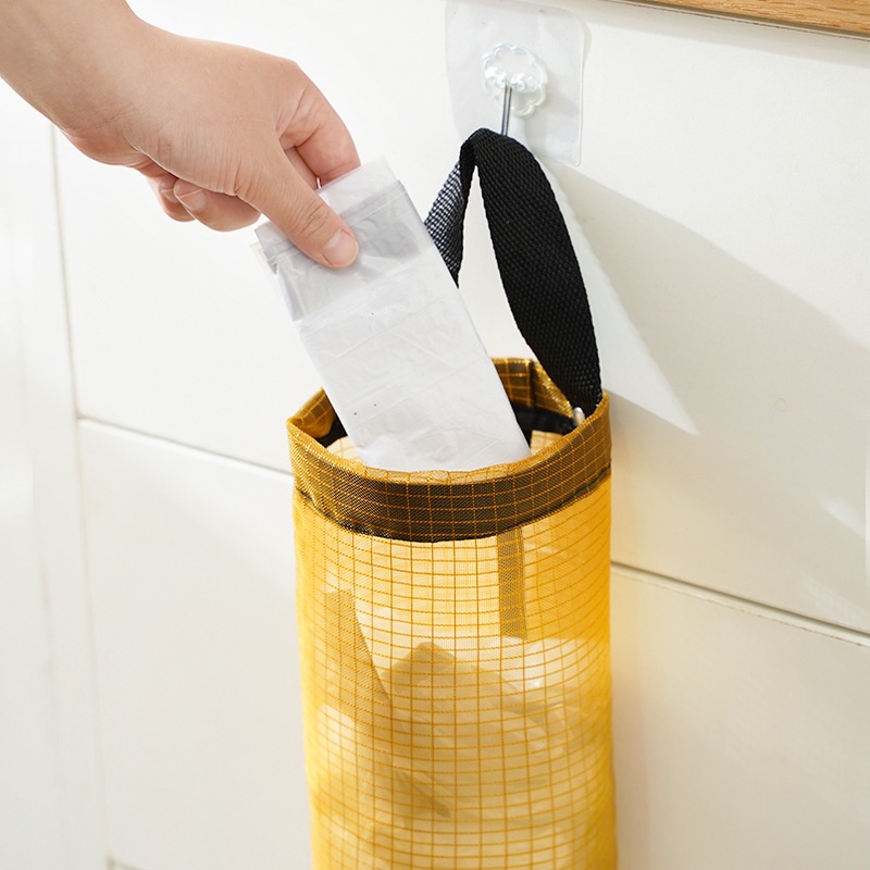 ELFYDO HL0358 Tas Tempat Penyimpanan Kantong Plastik Bentuk Tabung Storage Gantung Jaring Multifungsi