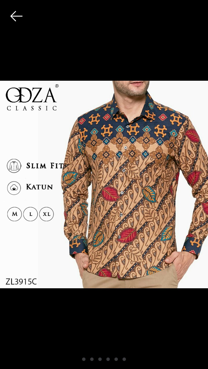 Odza Batik Lengan Panjang Kemeja Pria Batik Pekalongan Slimfit Modern Renatisa