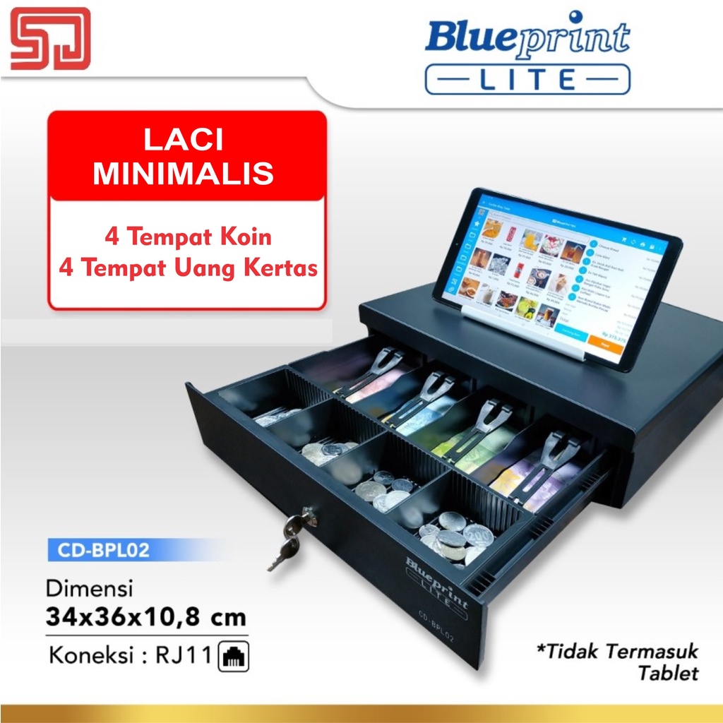 Blueprint CD-BPL02 Cash Drawer Laci Kasir Kecil Laci Penyimpanan Uang