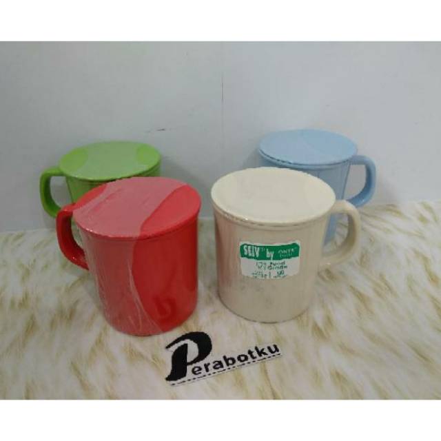 ONYX Mug Anak + Tutup 340ml Polos / Cangkir Melamin + Tutup Anak / Mug Melamin Anak