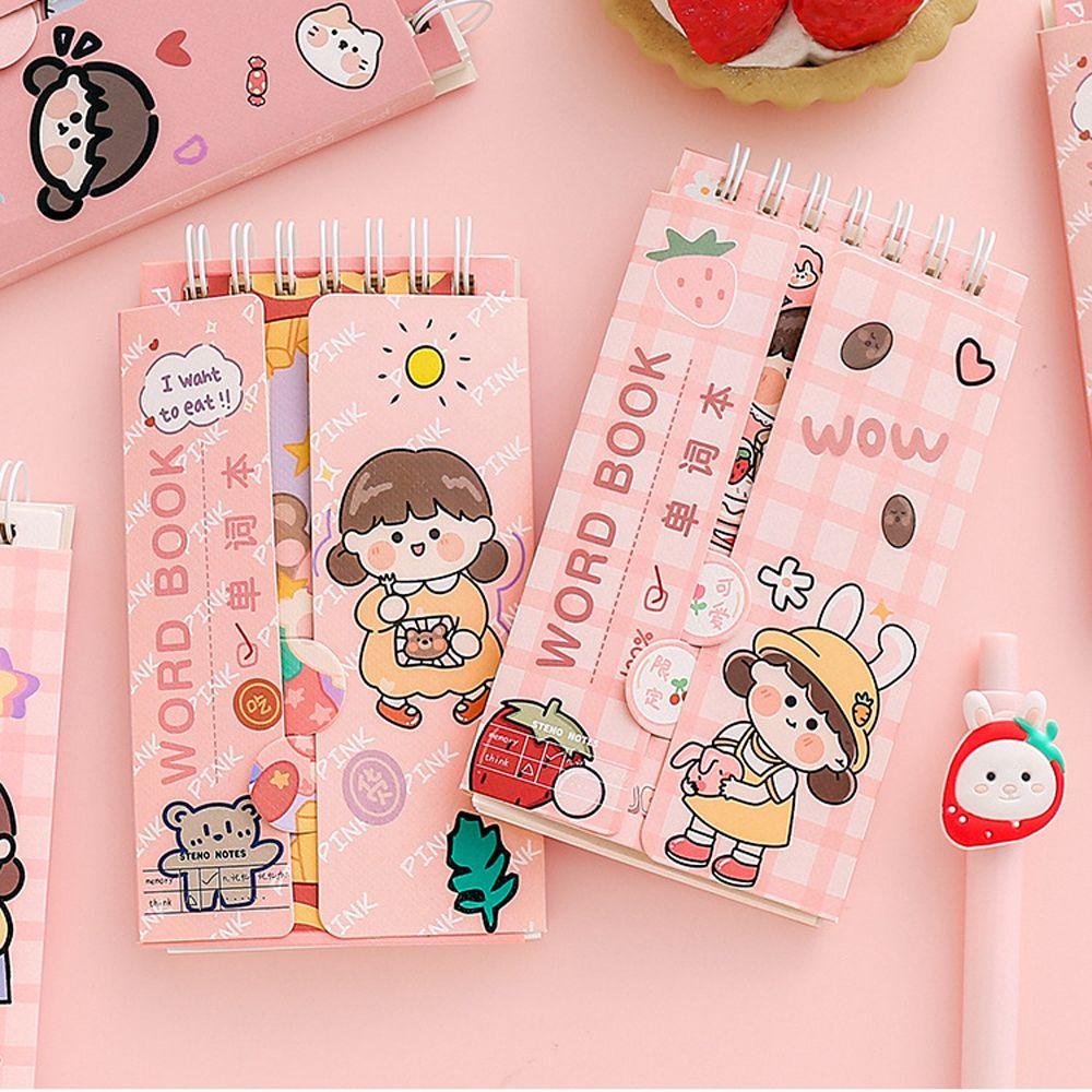 Lanfy Buku Kata Portable Kawaii Memo Pad Mini Tulisan Pads Binder Book Buku Kosa Kata