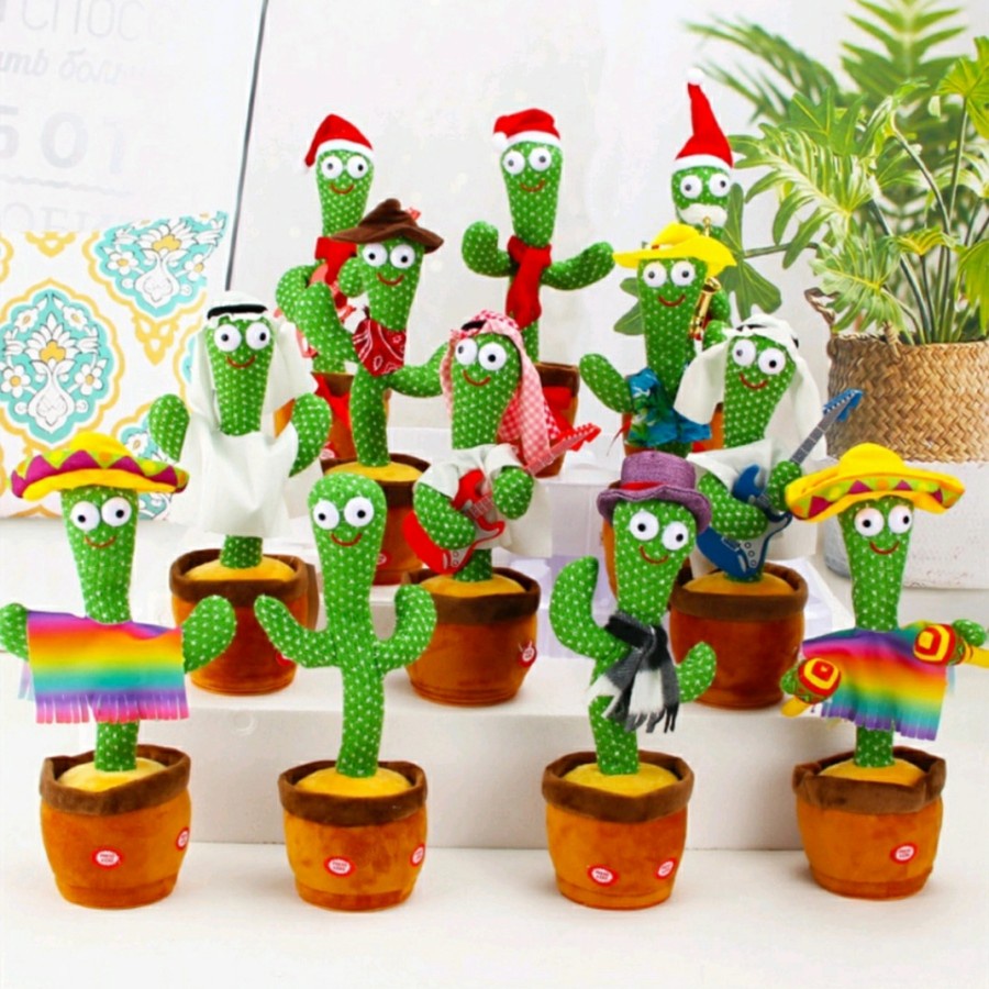 Boneka Pintar Bisa Ngomong Bicara Rekam Dancing Mainan Kaktus Goyang - usb charge cactus dancing git