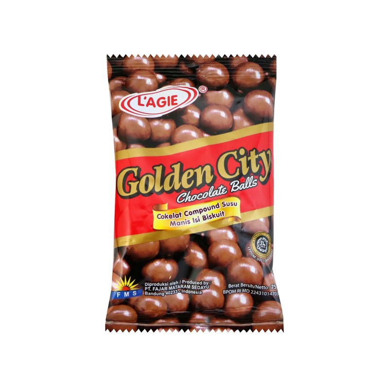 

Lagie Golden City Ball/ Coklat Susu Isi Biskuit 75 Gr