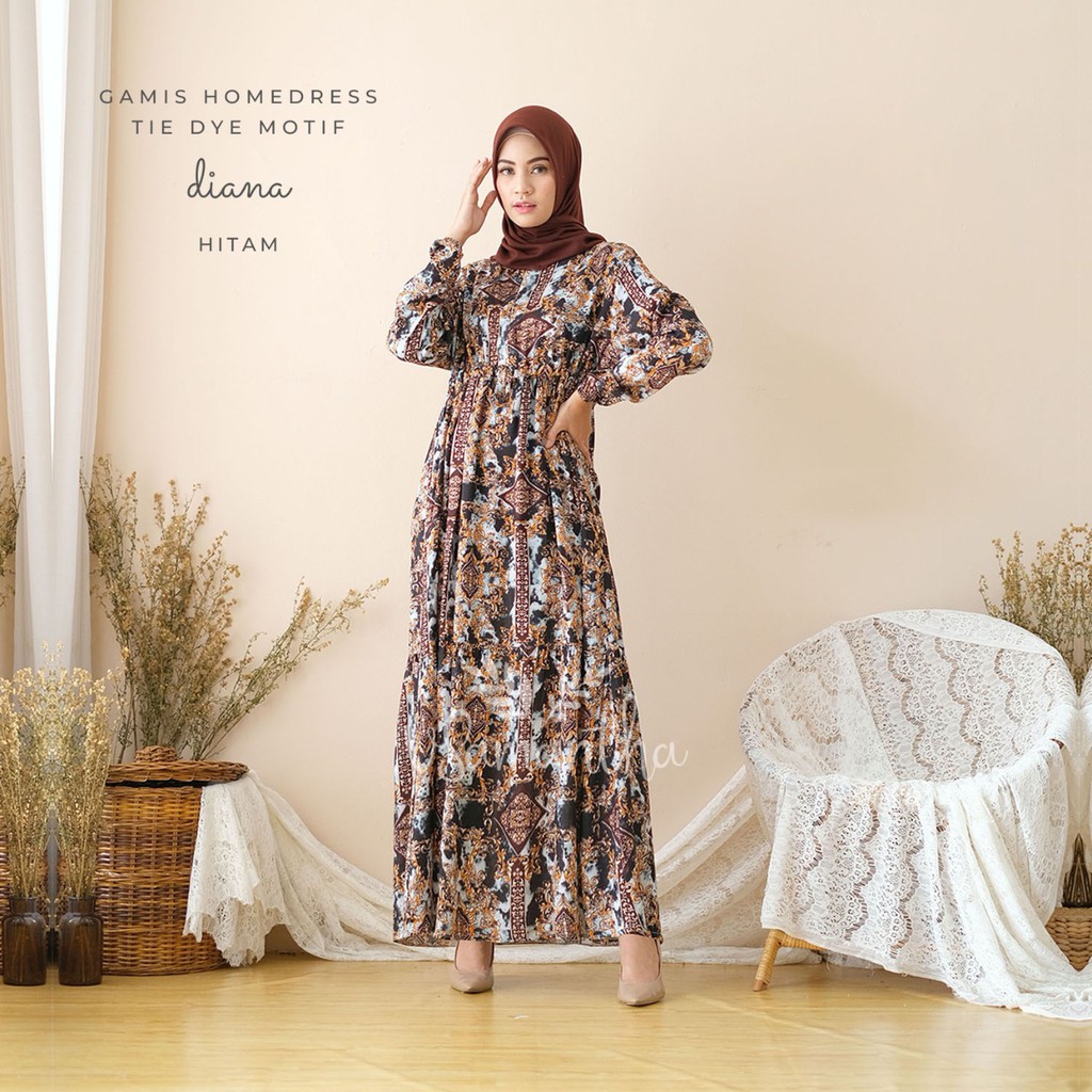 Gamis Homedress Rayon Motif Tie Dye