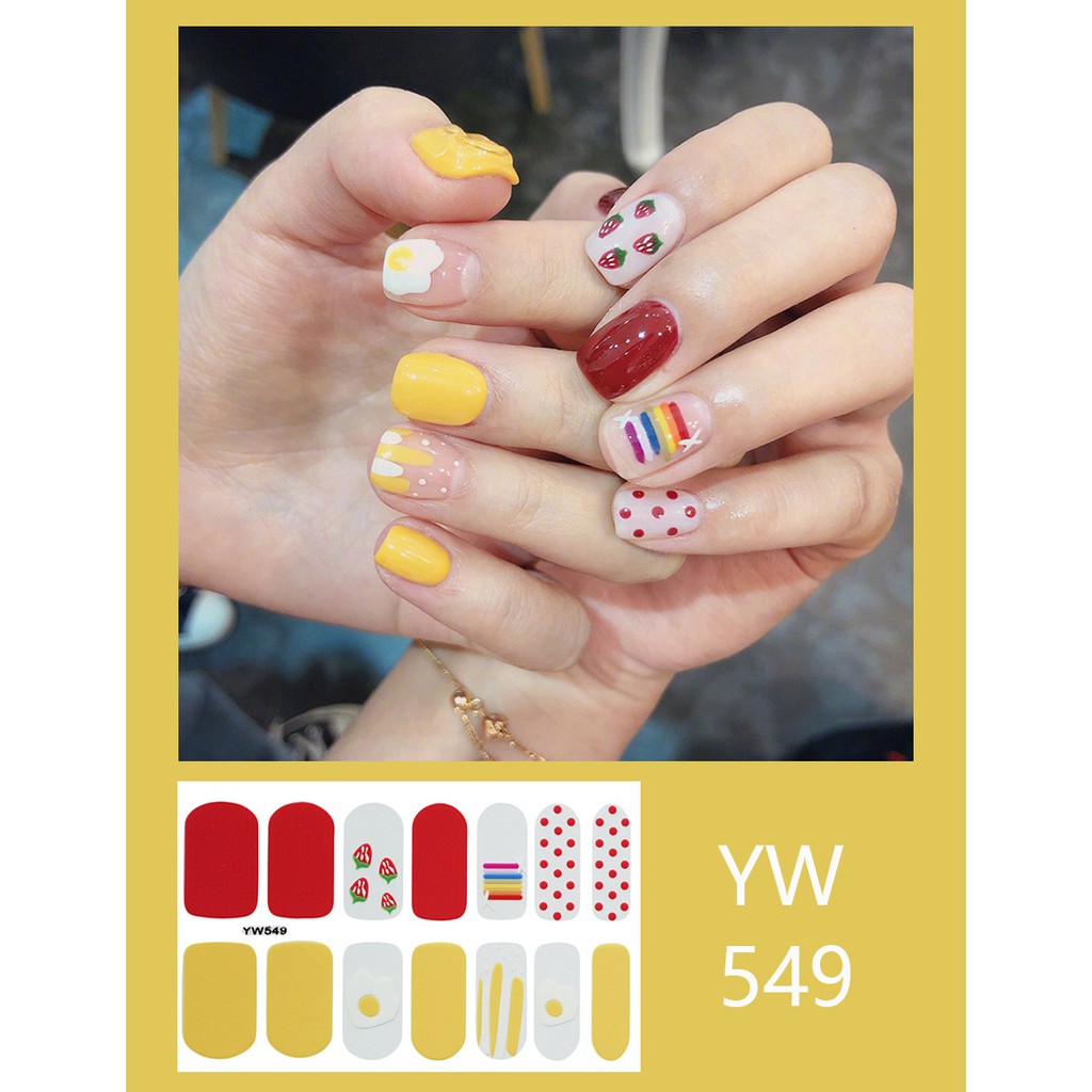 STIKER kuku Nail ART WATERPROOF sticker Part 7 stiker (14 pcs) sticker Kuku nail art