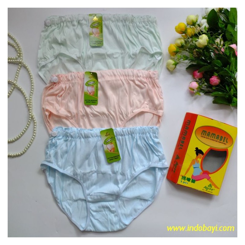 3Pcs Celana Ibu Hamil 1BOX kuning Ukuran XL &amp; XXL Celana Dalam Ibu Hamil MAMABEL /Maternity