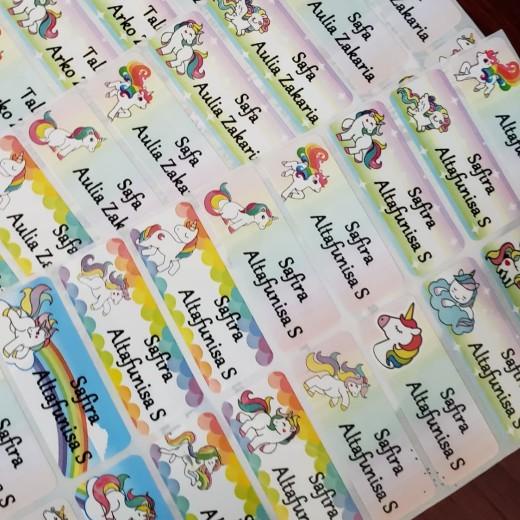 

✱ Label Nama Stiker Waterproof Sticker anti air Unicorn kuda - M ♨