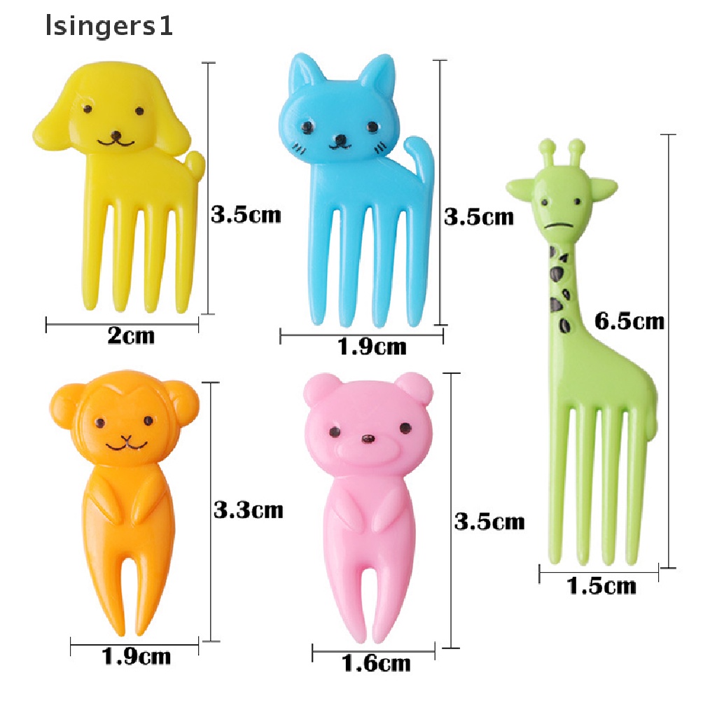 (lsingers1) 10pcs / Set Tusuk Gigi Mini Motif Kartun Hewan Lucu