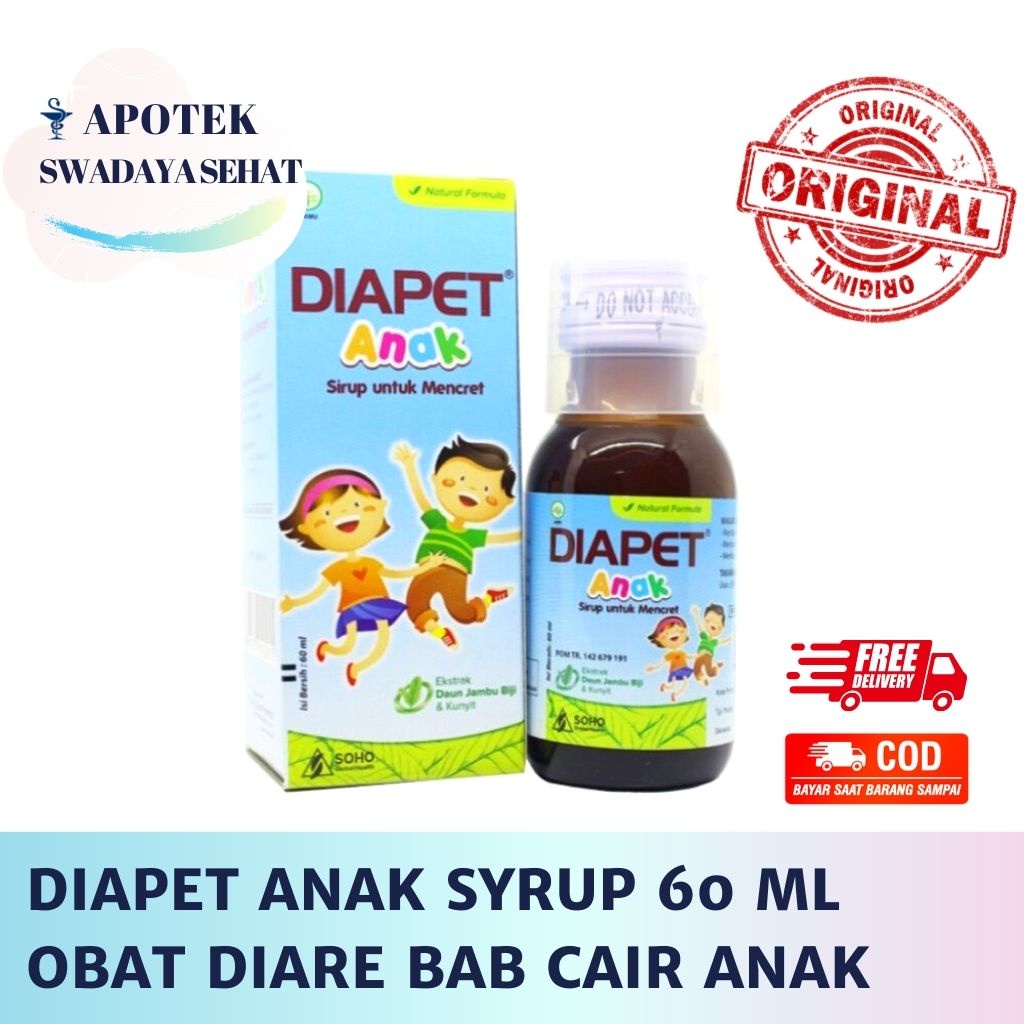 DIAPET ANAK Syrup 60 ML - Obat Diare Mencret Anak Sirup Mules BAB Cair