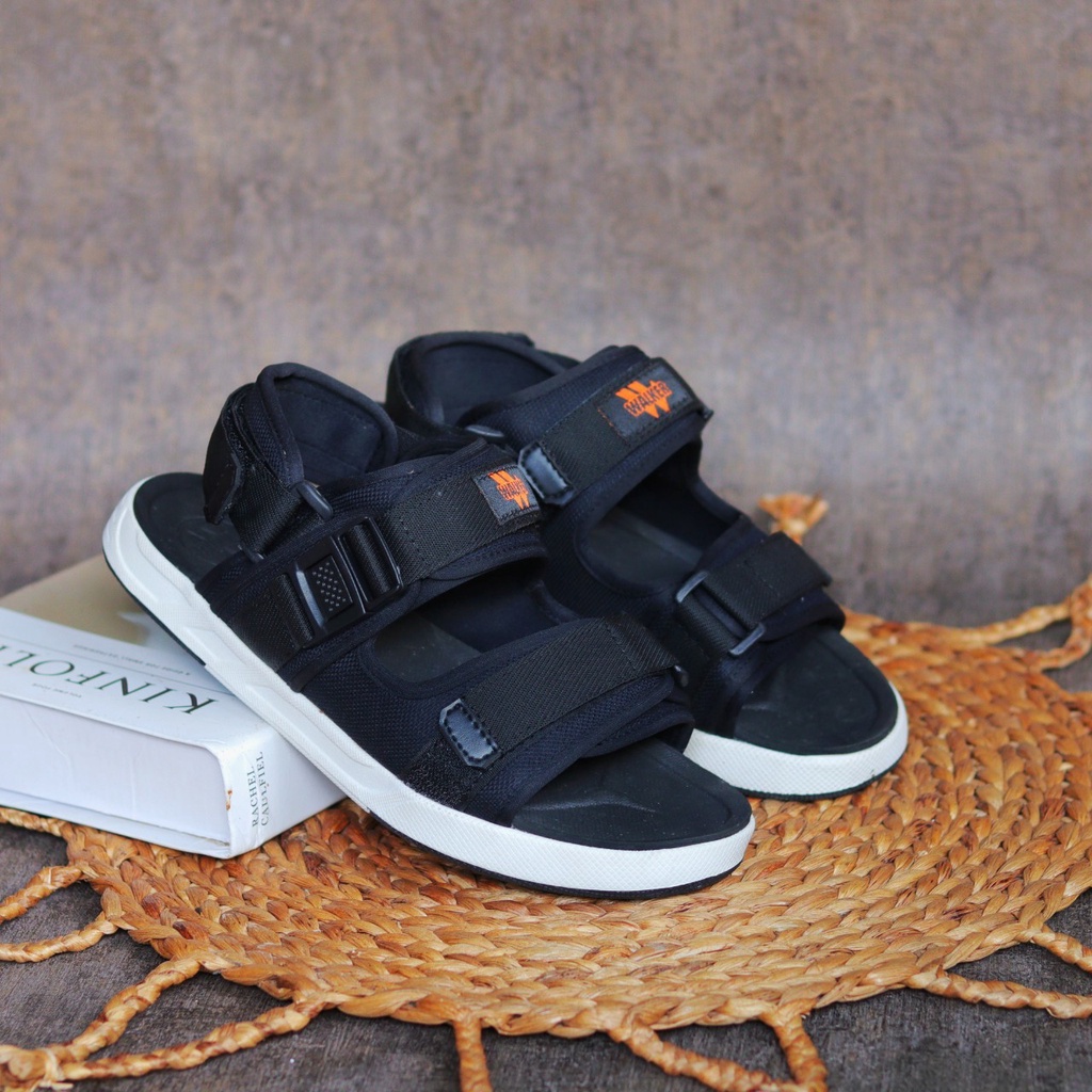 WALKER x PROGO - Sandal Casual Slide Pria Slop Cowok Hiking Gunung Travelling Santai Gaya Distro Kanvas Hijau Army Hitam Original WALKER PROGO Murah Terbaru Trendy Terlaris