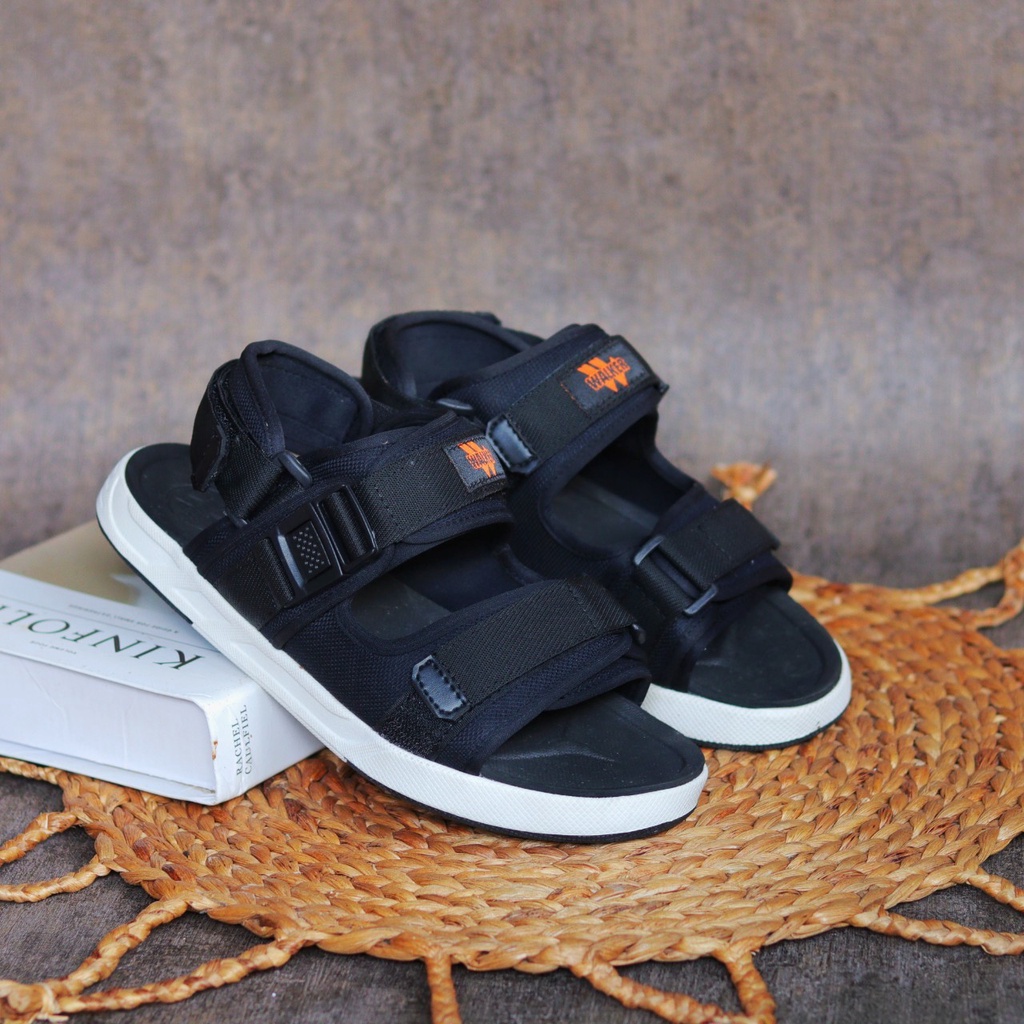 WALKER x PROGO - Sandal Casual Slide Pria Slop Cowok Hiking Gunung Travelling Santai Gaya Distro Kanvas Hijau Army Hitam Original WALKER PROGO Murah Terbaru Trendy Terlaris