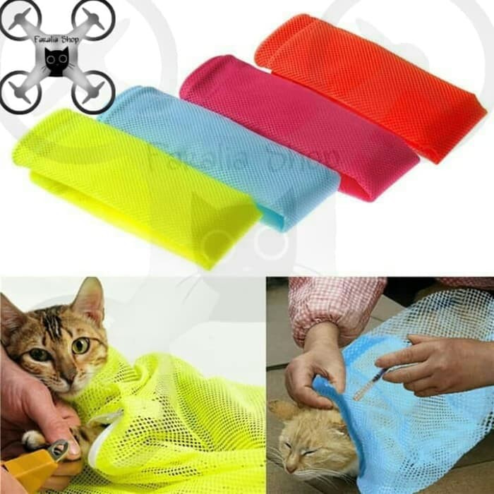 Tas Kantong Jaring Kucing Multifungsi Alat Cat Grooming Bag Mandi Multi Fungsi Groom