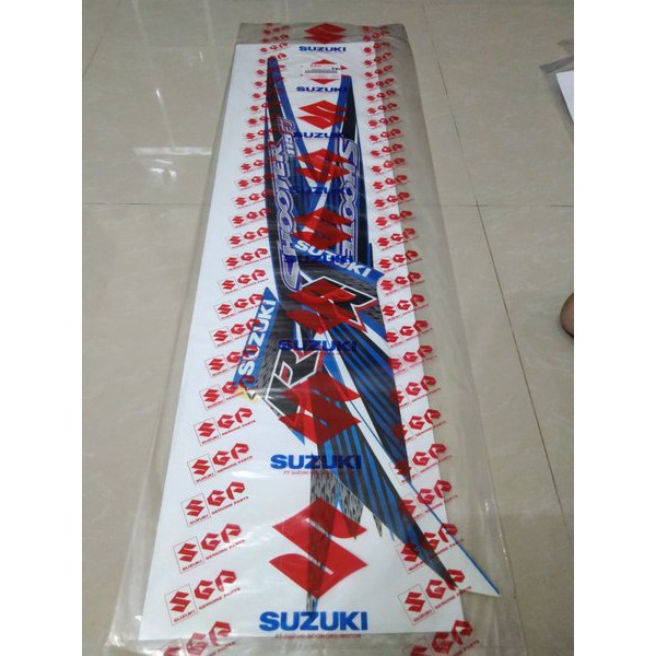 STIKER BODI STRIPING SHOOTER FI R BIRU ORIGINAL SUZUKI B22J10NYUJ