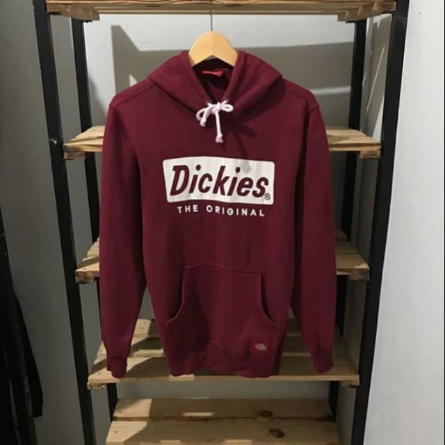 HOODIE KEREN KEKINIAN DICKIES DENGAN VARIAN WARNA MERAH MAROON FULL KATUN