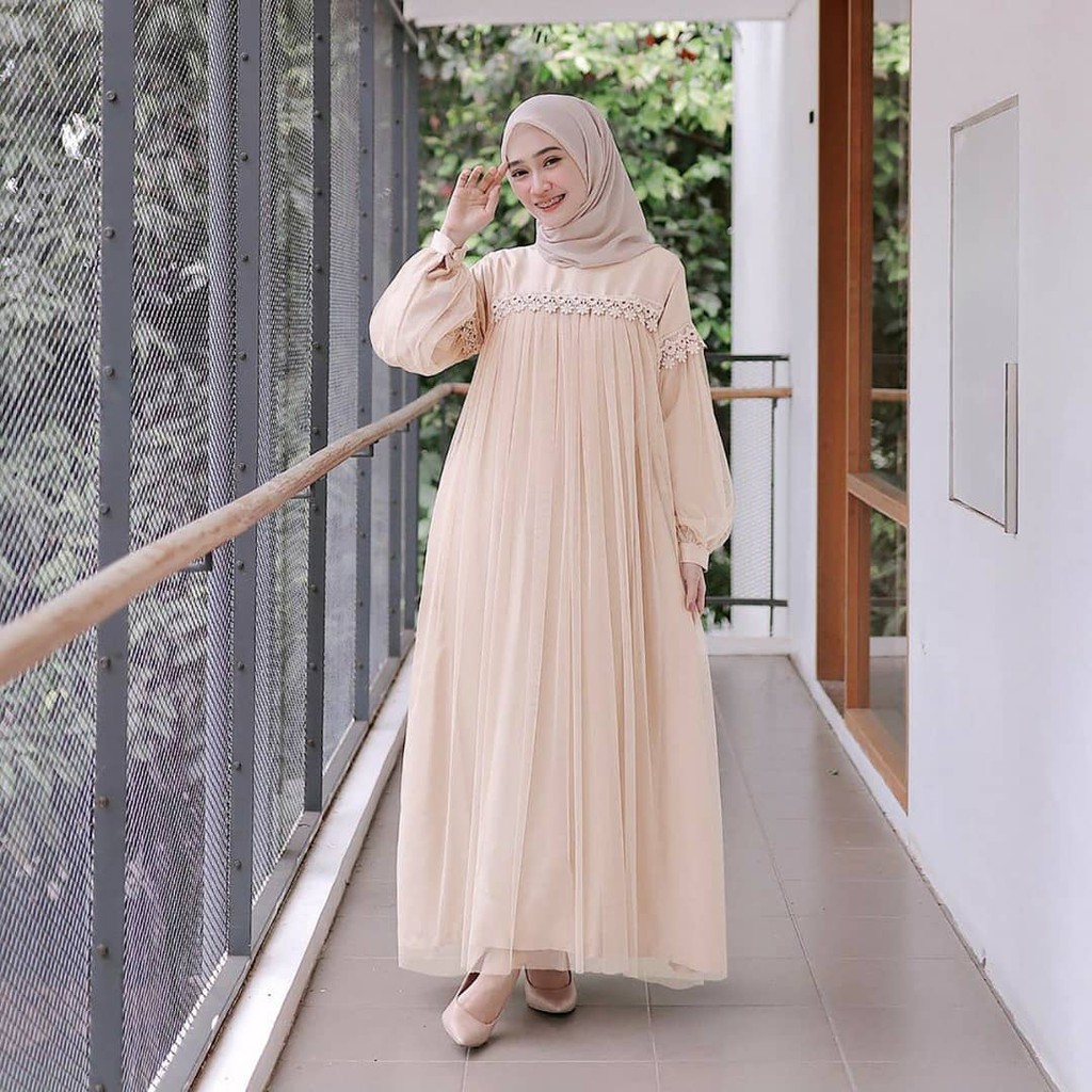 ANGEL MAXI Bahan Moscrepe Pakaina Wanita Gamis Panjang Terusan Gamis Wanita Dress Muslim Terbaru