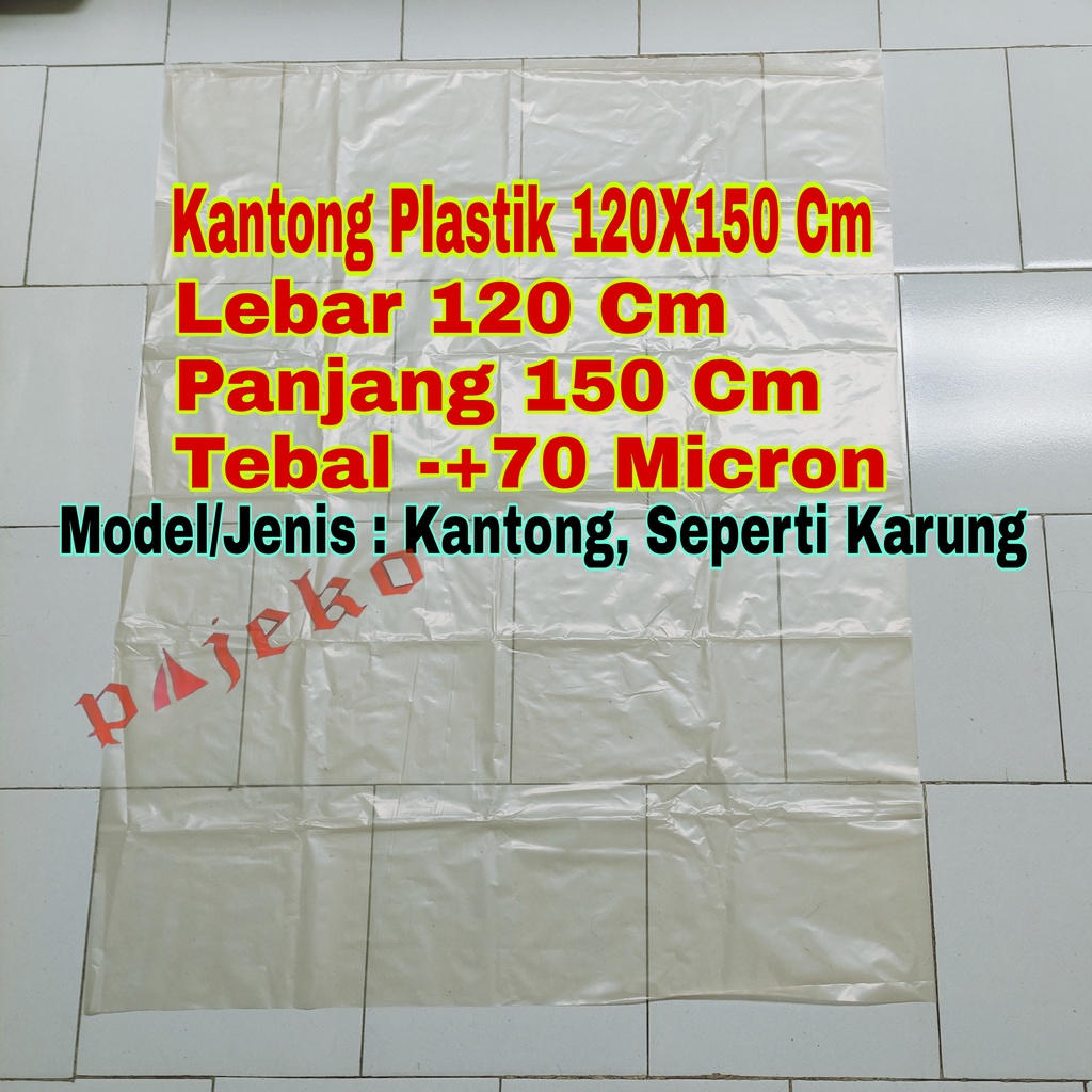 Kantong Sampah Transparan 120 x 150 Cm Tebal / Plastik Bening Besar 120x150 Cm / Kantong Plastik Sam