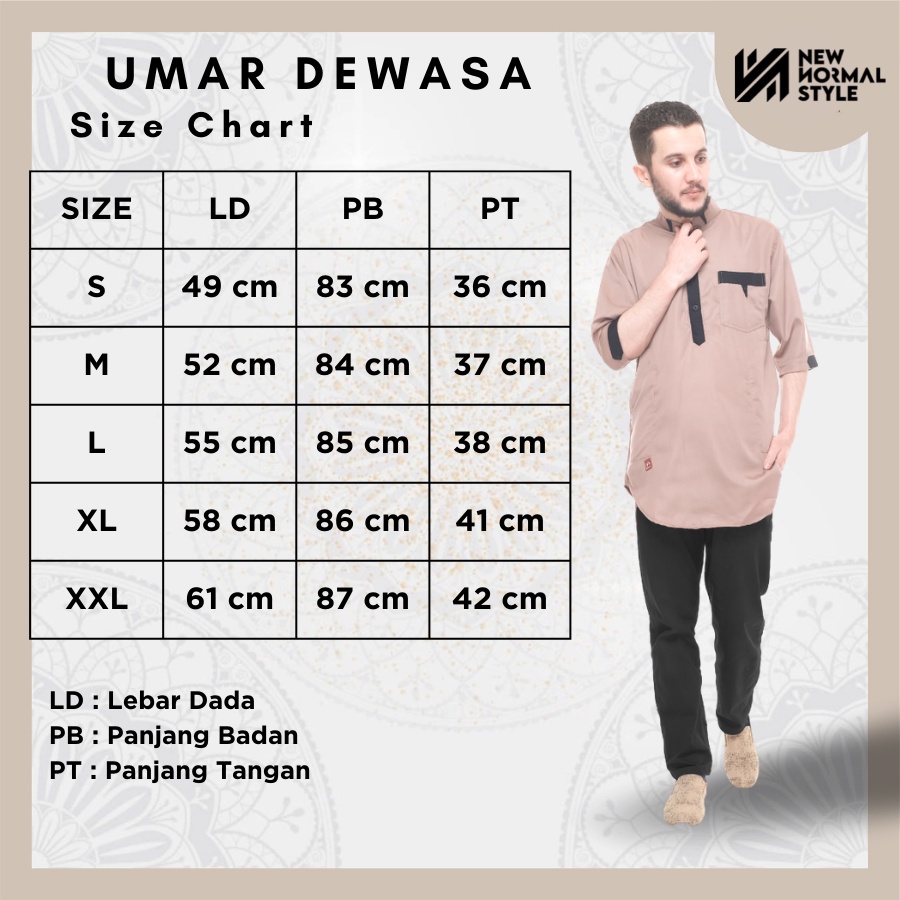 Umar Series Baju Pakaian Kemeja Kemko Koko Kokoh Muslim Kurta Pakistan Pria Laki Cowok Dewasa Lengan Pendek Dewasa Premium Terbaru 2022