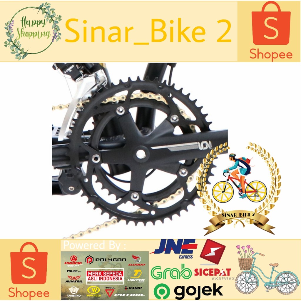 Sepeda Lipat 20Inch Element Ecosmo Edisi Black Panther Alloy Frame (Ekspedisi)