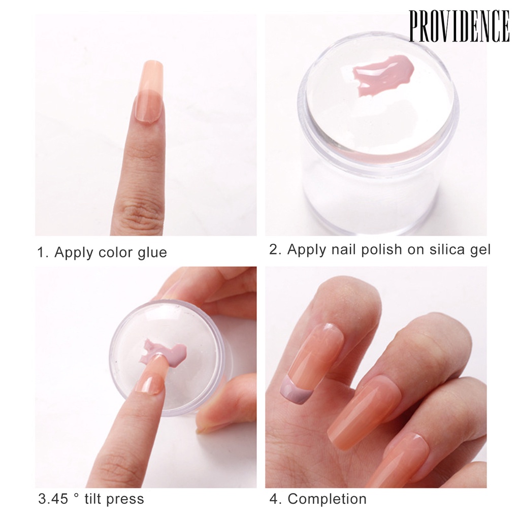 Providence 1 Set Nail Stamp Tool with Nail Scraper Delicate Touch Transparent Head Nail Silicone Template Seal Stamp for Home Use