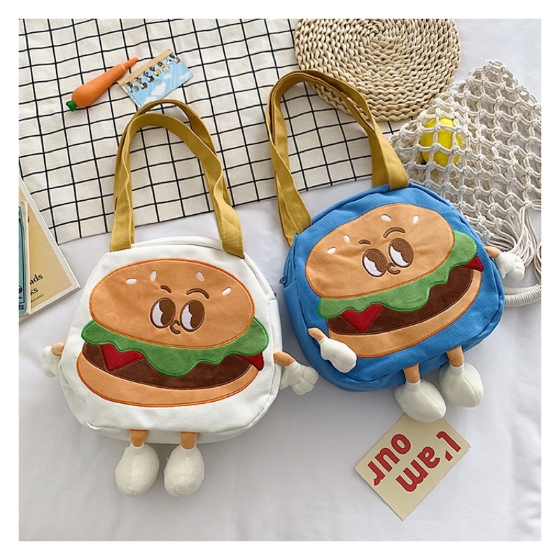 Tas Tote bag Burger Hamburger TL018 kanvas fashion