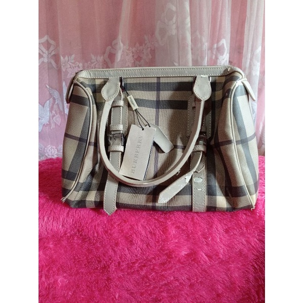 Tas / burberry /tas burberry / tas murah / tas ori / kotak kotak / abu cokelat / preloved