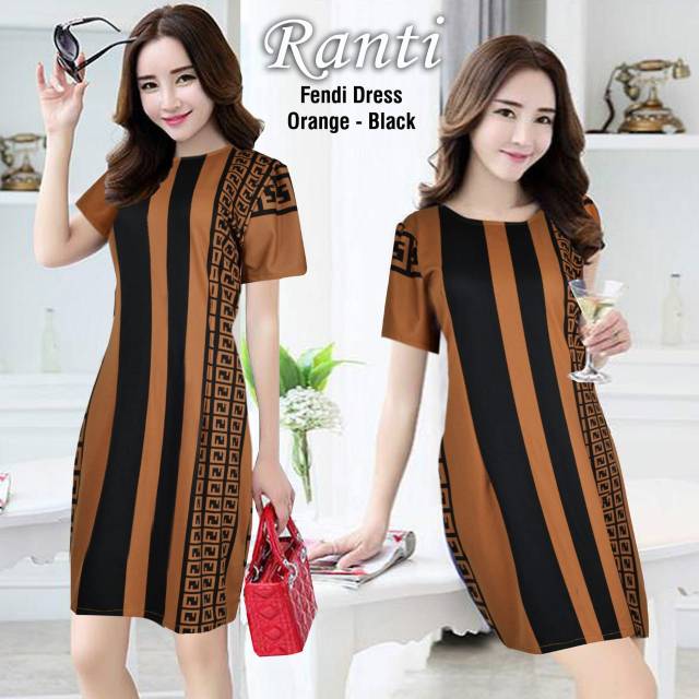 Ranti Dress (LD 100) Bahan Scuba Mini Dress Wanita