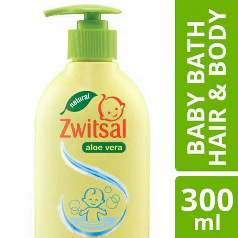 zwitsal Aloe Vera Pump Baby Bath Hair &amp; Body 2in1 300 ml