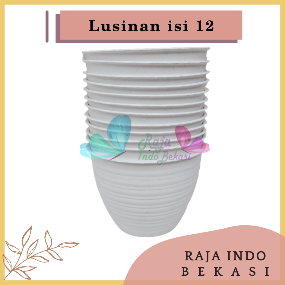 Lusinan Pot Tawon 15 Cm Putih - Pot Tawon Putih Tirus 15 18 20 21 25 30 Cm Lusinan Grosir