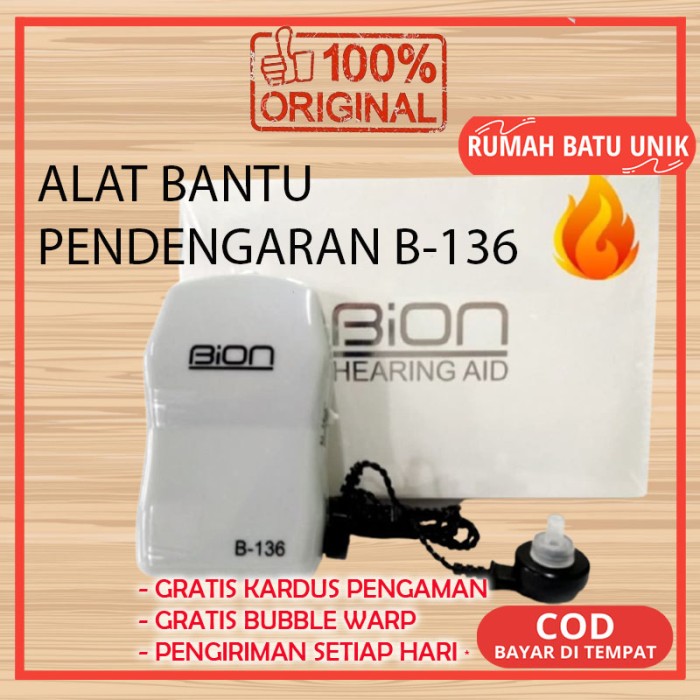 Original ALAT BANTU PENDENGARAN ALAT BANTU DENGAR TELINGA ORANG TUA TUNA RUNGU B-136 SAKU KABEL B136