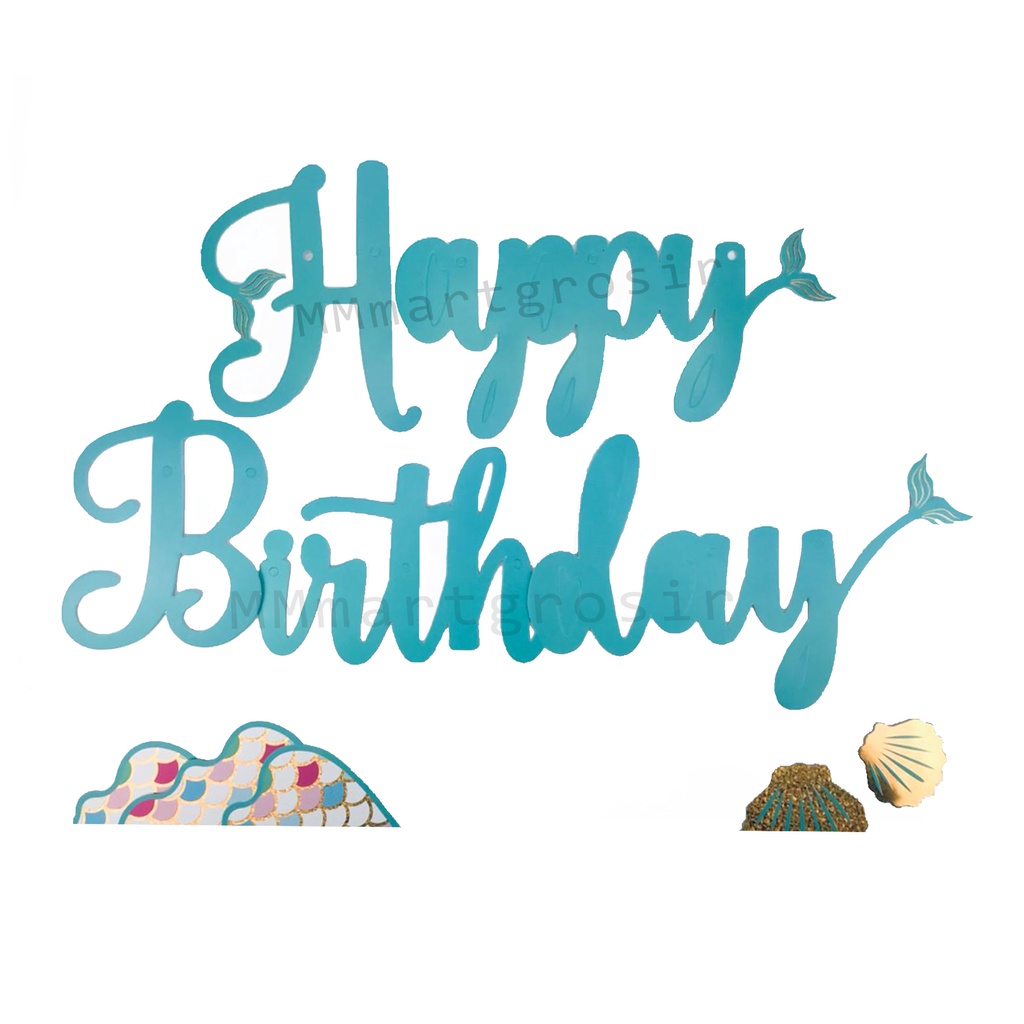 Party Banner / Banner Happy Birthday / Hiasan ulang tahun / Duyung