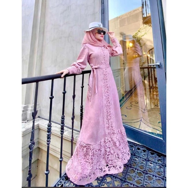 GAMIS SUEDE SHELLASAUKIA SHOP TERBARU ORI By SHELLASAUKIA ORIGINAL