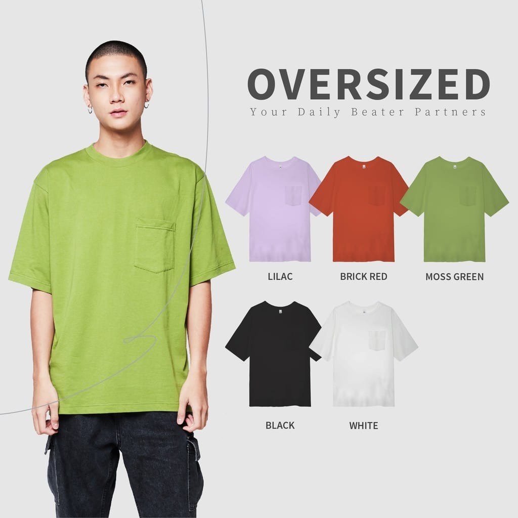 Oversized Tshirt kaos korea style kaos polos katun YNS YarnSpindle kaos gildan madiun satoetempat