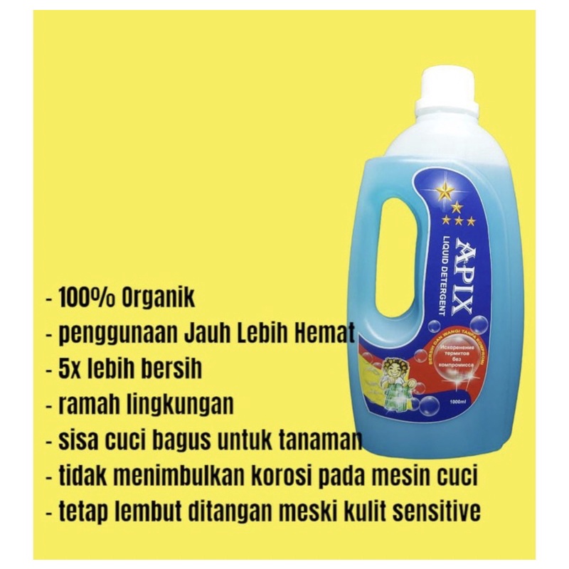 Apix Detergen Organik 1 Liter Pembersih Pakaian