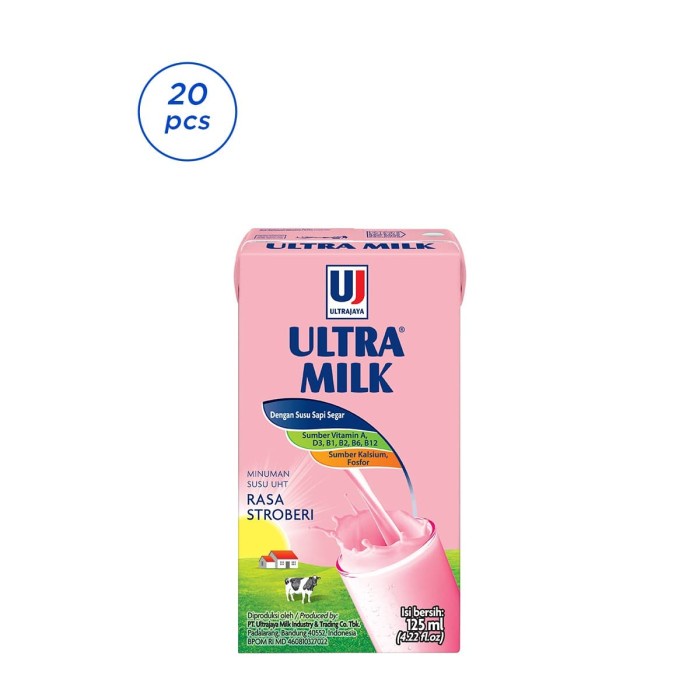 

fe20011vv Ultra Milk Susu Uht Stroberi 20X125Ml Xa201As