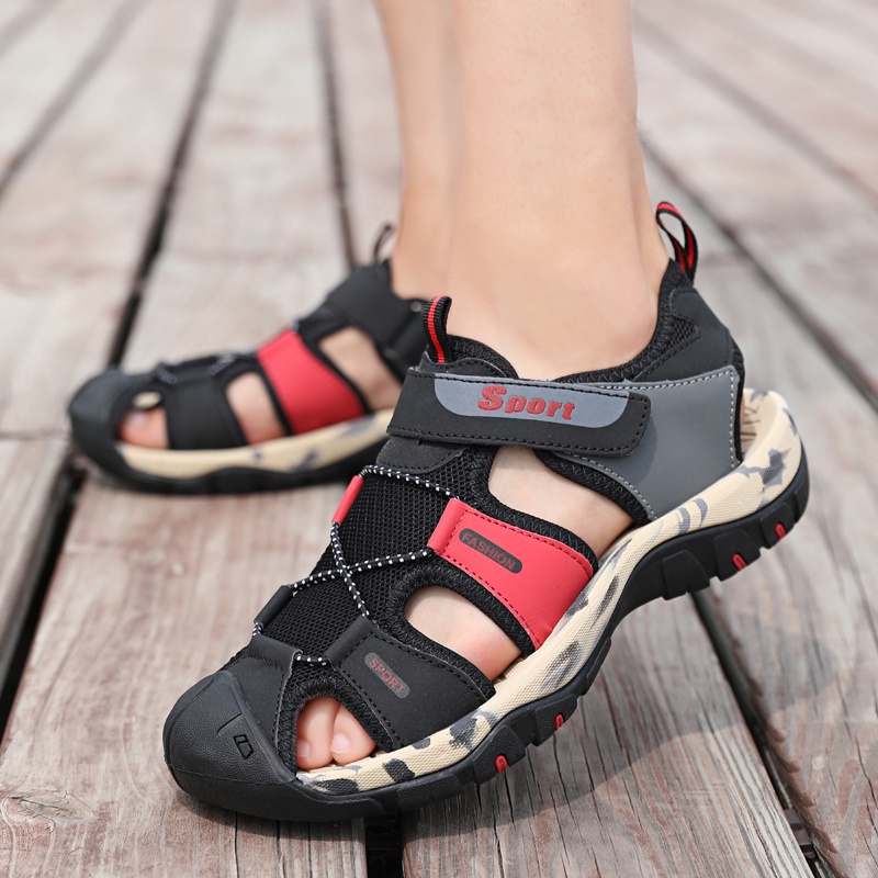 COD Sepatu Kulit Asli Sandal Gunung Pria Keren Sandal Hiking Mendaki Cowok Dewasa Handmade Olahraga Outdoor 136