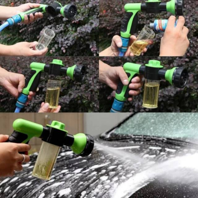 Wash Water Spray Gun 8 Mode High Pressure Busa Kepala Selang Air cuci motor mobil , taman, kebun dll