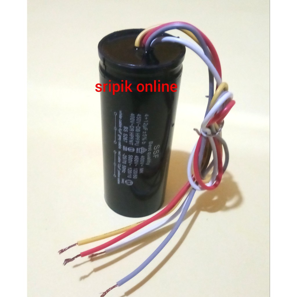 capasitor kapasitor mesin cuci double 4+12 uF 450V