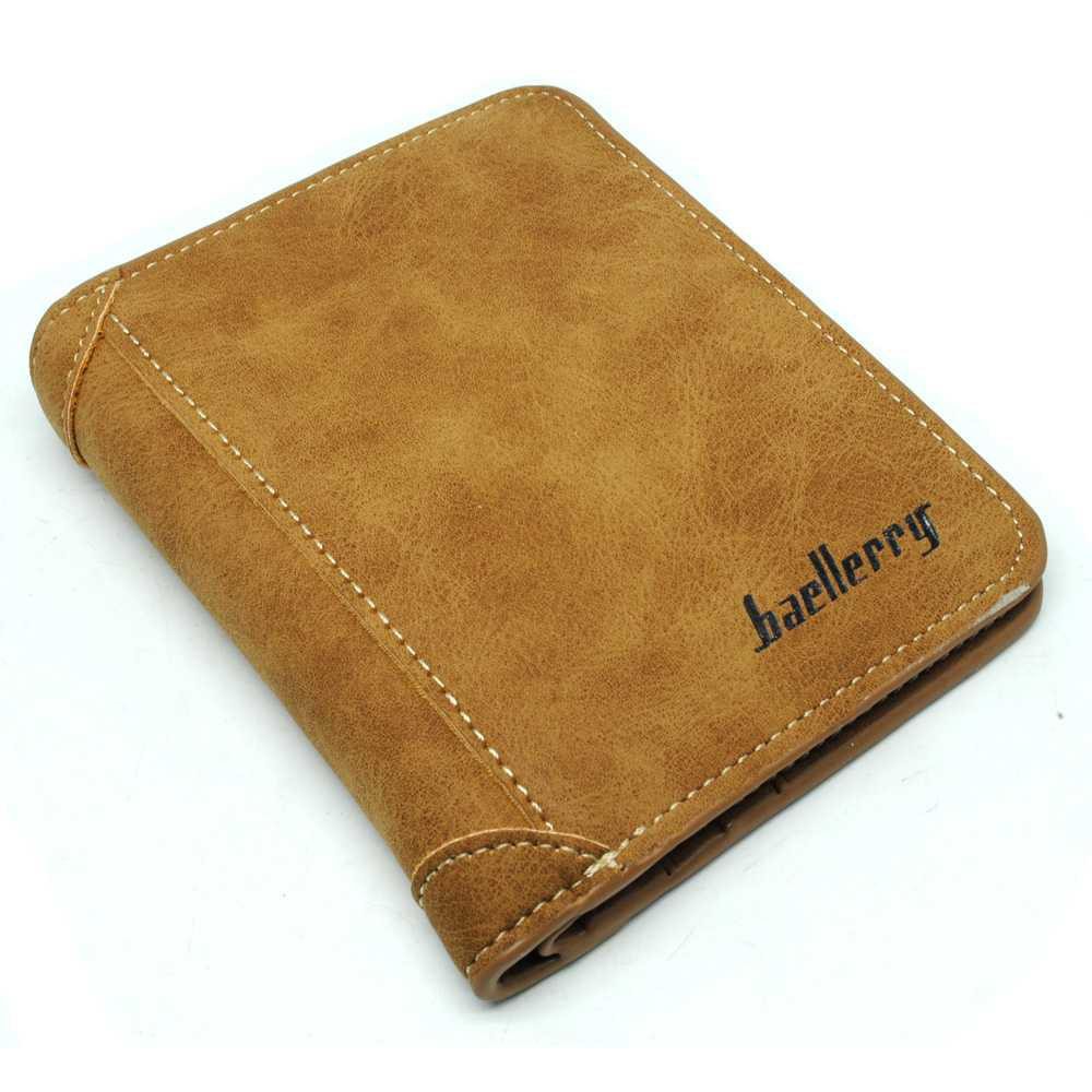 Rhodey Dompet Kulit Pria Bahan Nubuck Model Vertical - G1166 [Coklat] [Vertical]