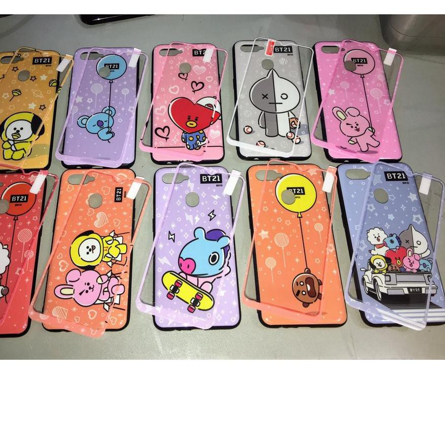 🇮🇩 Samsung A10 A20 A30 A50 A70 A30s A50s - Case Hp Fuze + Tempered Glass 360 BT21 [COD] .,