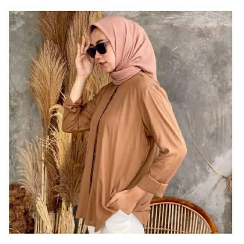 Kameja maudy shirt fashion wanita/atasan kameja tshirt twistcone-army