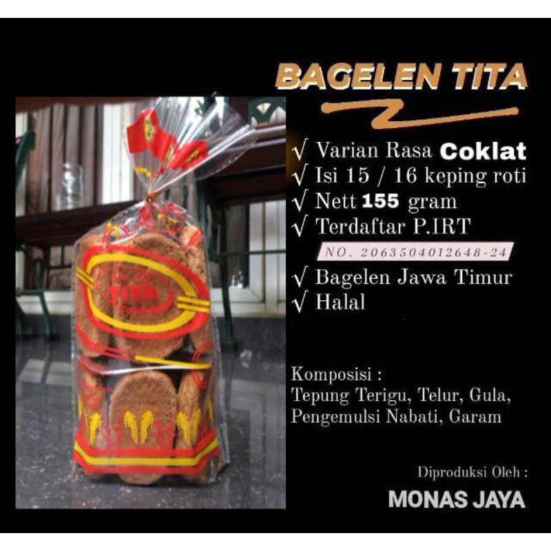 Roti Bagelen TITA Rasa Coklat 155 gram