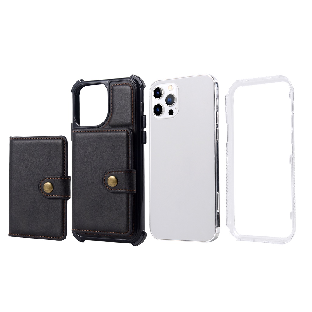 3in1 Casing iphone 13 12 11 Pro Max X XR XS Max 6 7 8 Plus Shockproof Dengan Slot Kartu