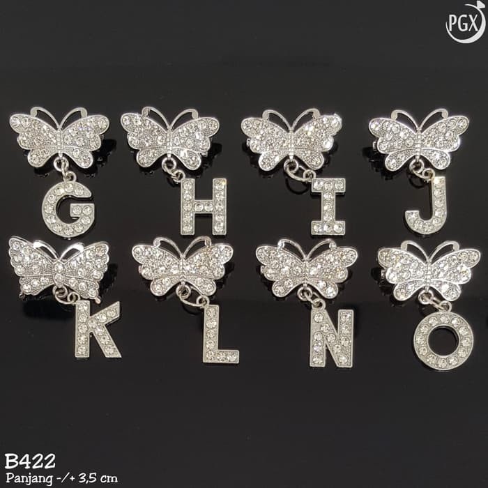 Bros Huruf Inisial Nama Aksesoris Hijab Jilbab - B422