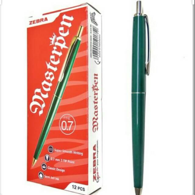 

Pulpen zebra masterpen 0.7mm pena pen alat tulis isi 6pcs