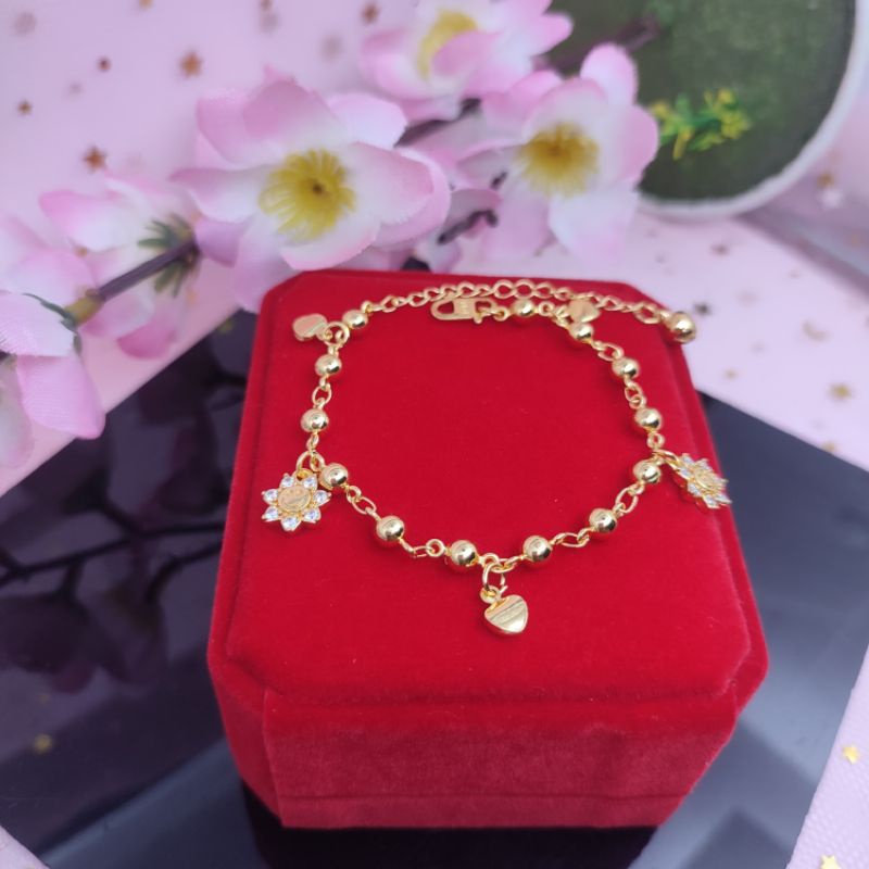 Gelang gold xuping model bulat matahari emas