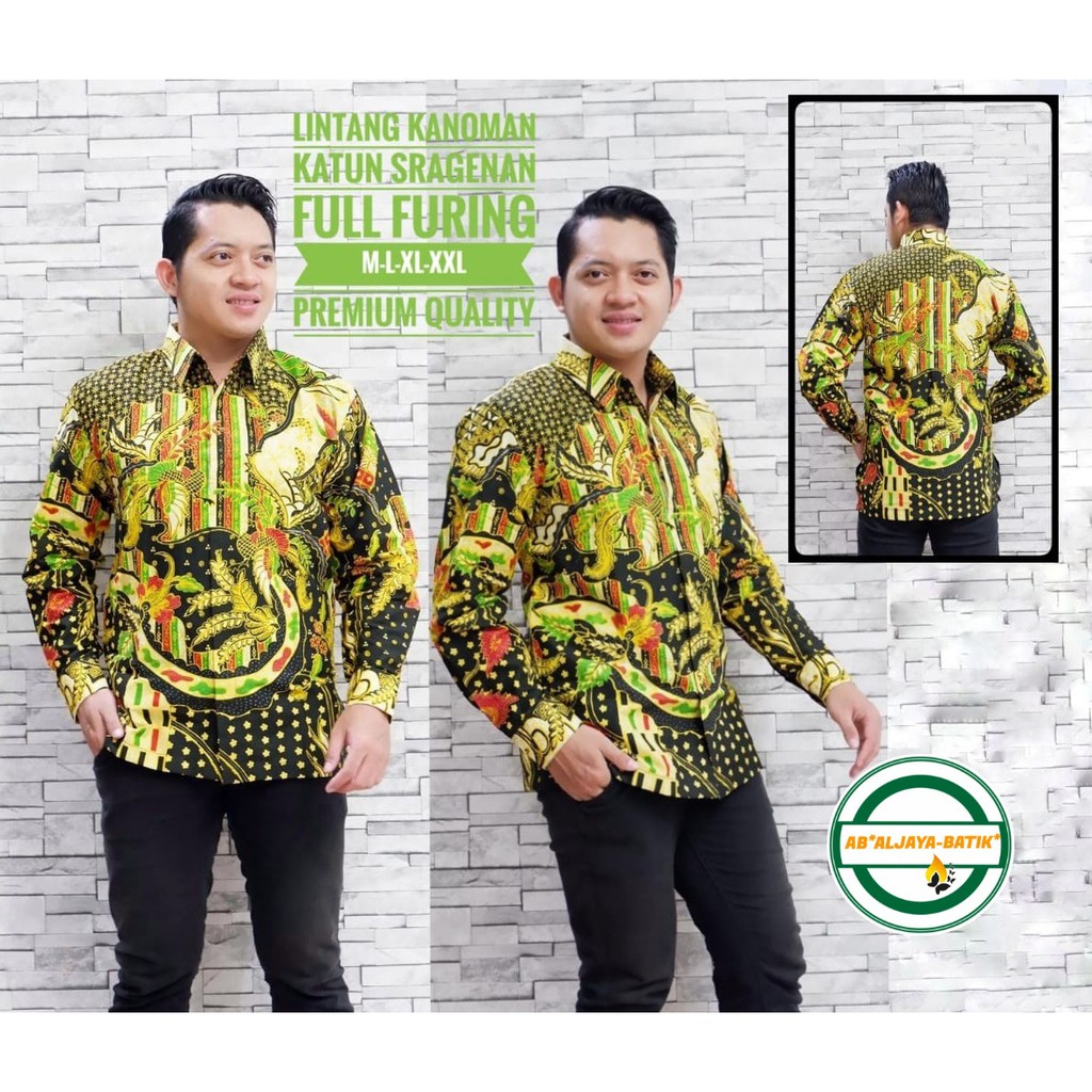 LINTANG KANOMAN Kemeja Batik Pria Lengan Panjang Katun Halus FULL FURING Batik Aljaya