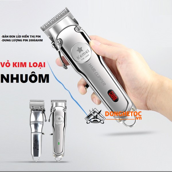 Hair Clipper Kemei KM 1996 LED Display Alat Cukur Rambut Cas Full Metal Body