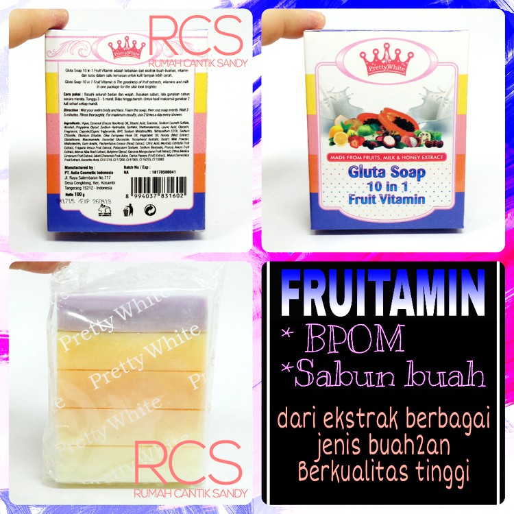 FRUIT VITAMIN SOAP ~ 10 in 1 ~ BPOM ~ 100% ORIGINAL ~ SABUN PEMUTIH