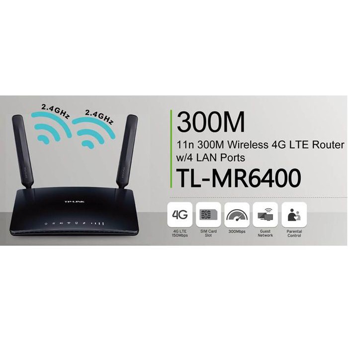 TP-Link TL-MR6400 300Mbps Wireless N 4G LTE Modem Router | TPLink GARANSI RESMI